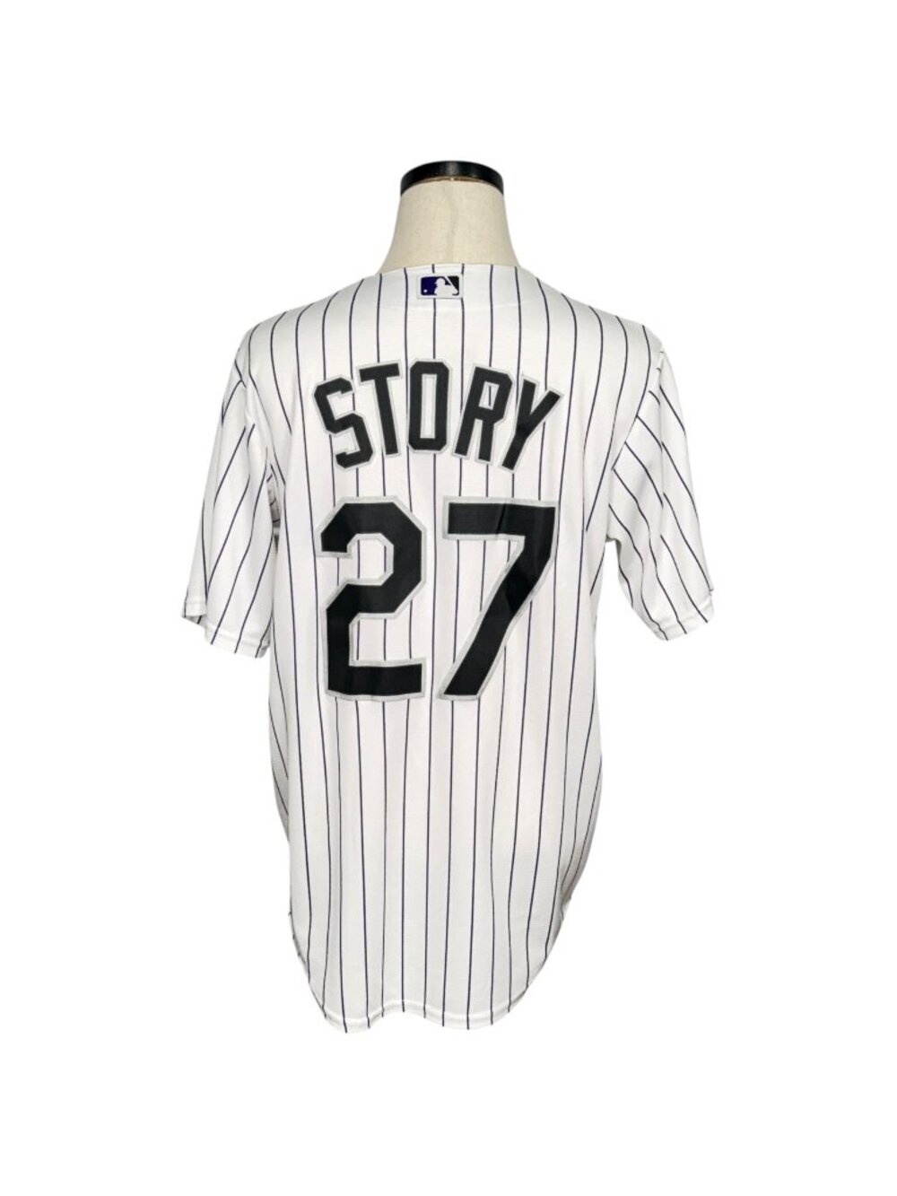 Colorado Rockies Trevor Story #27 Majestic MLB Cool Base Jersey M White/Black Pi